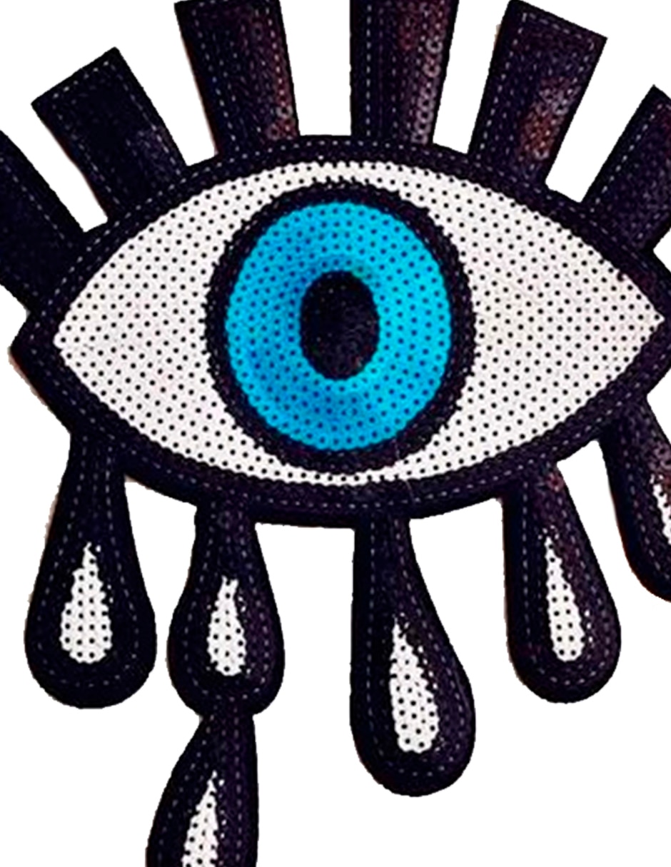 Parche decorativo para ropa Ojo grande aplicación lentejuelas