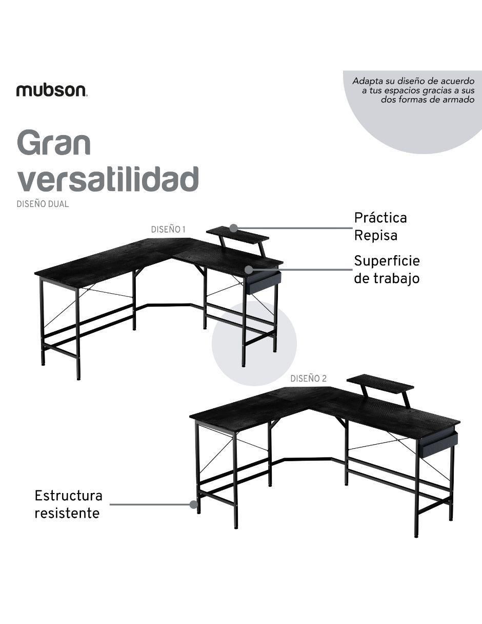 Escritorio armable L Gonia de madera 2