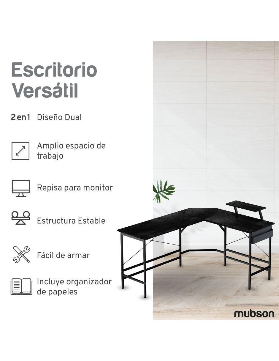 Escritorio armable L Gonia de madera 3