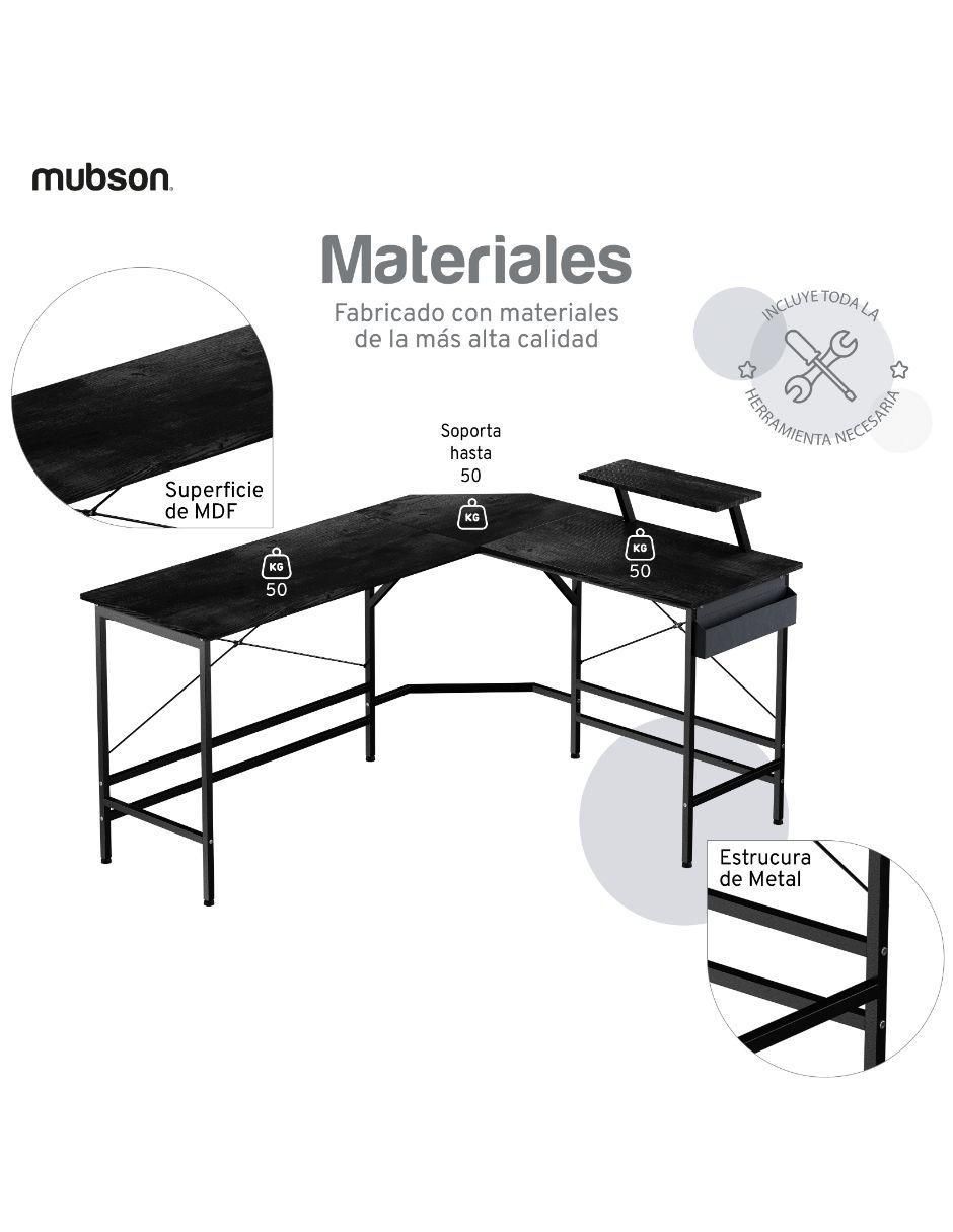 Escritorio armable L Gonia de madera 5