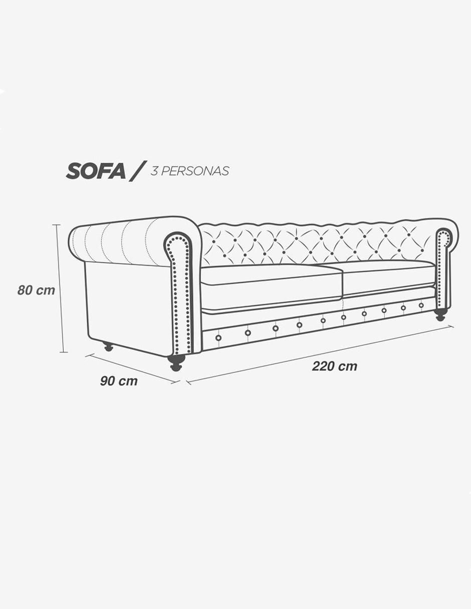 Sofá Chesterfield Confortopiel de piel
