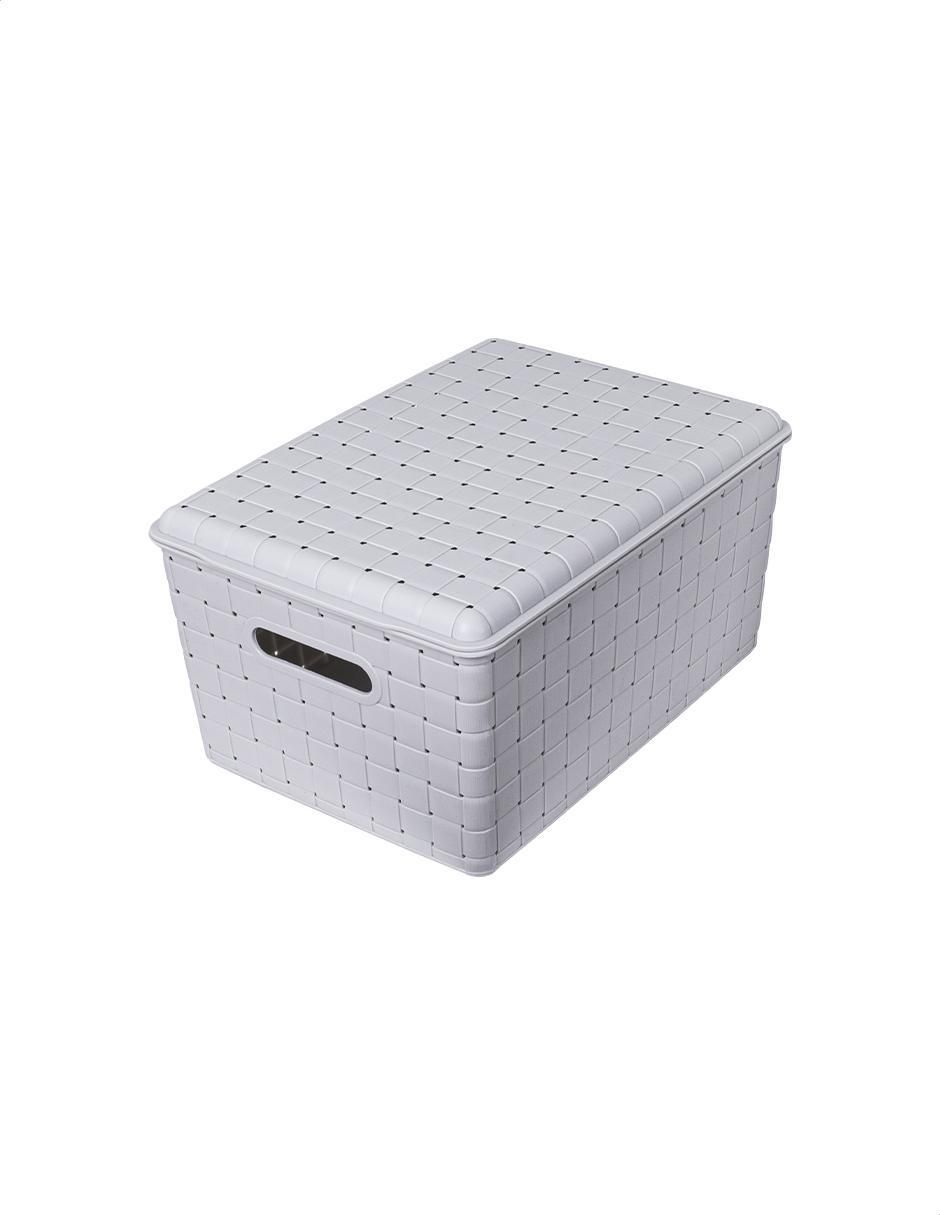 Canasta con forma rectangular de plástico