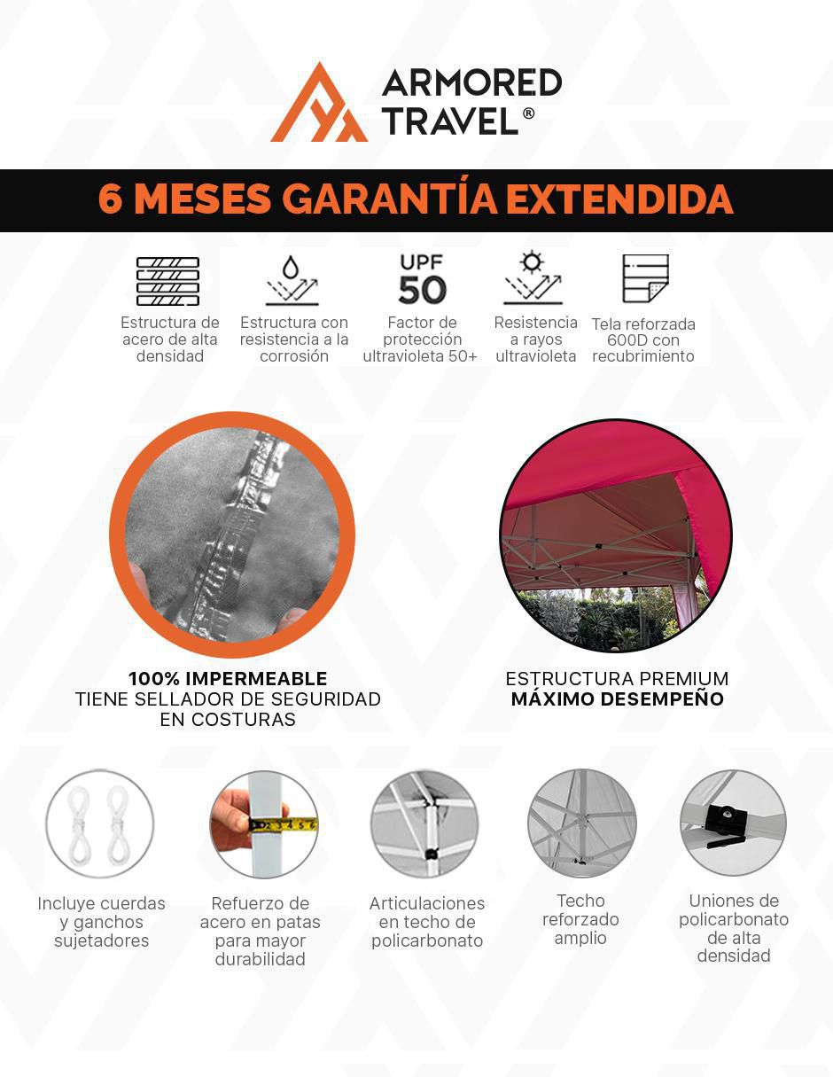 Carpa ancho 300 cm x largo 300 cm 6