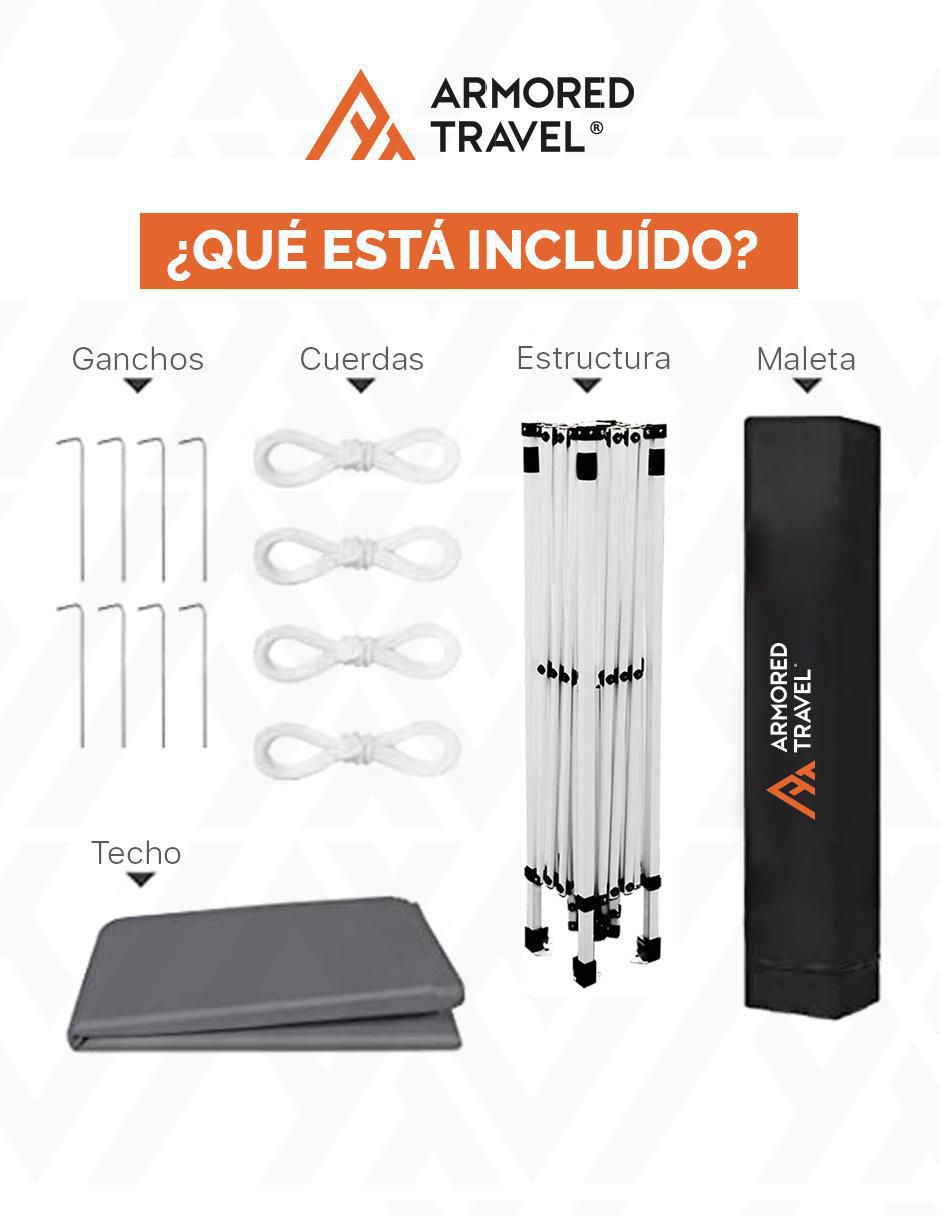 Carpa ancho 300 cm x largo 300 cm 2