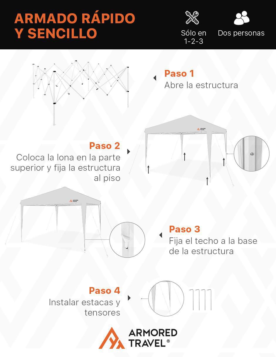 Carpa ancho 300 cm x largo 300 cm 3