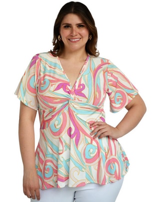Blusa Roman Fashion manga corta para mujer