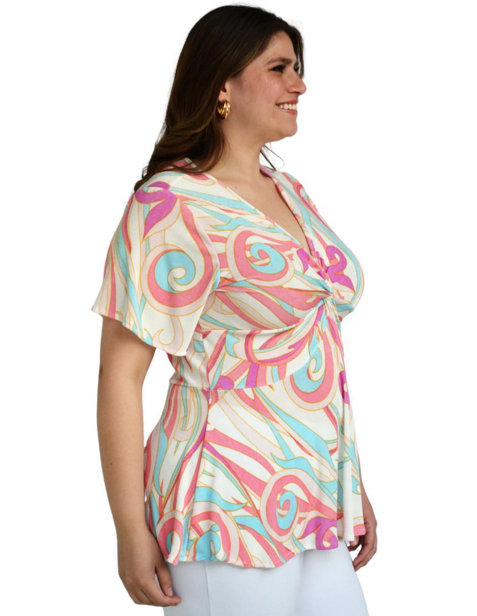 Blusa Roman Fashion manga corta para mujer