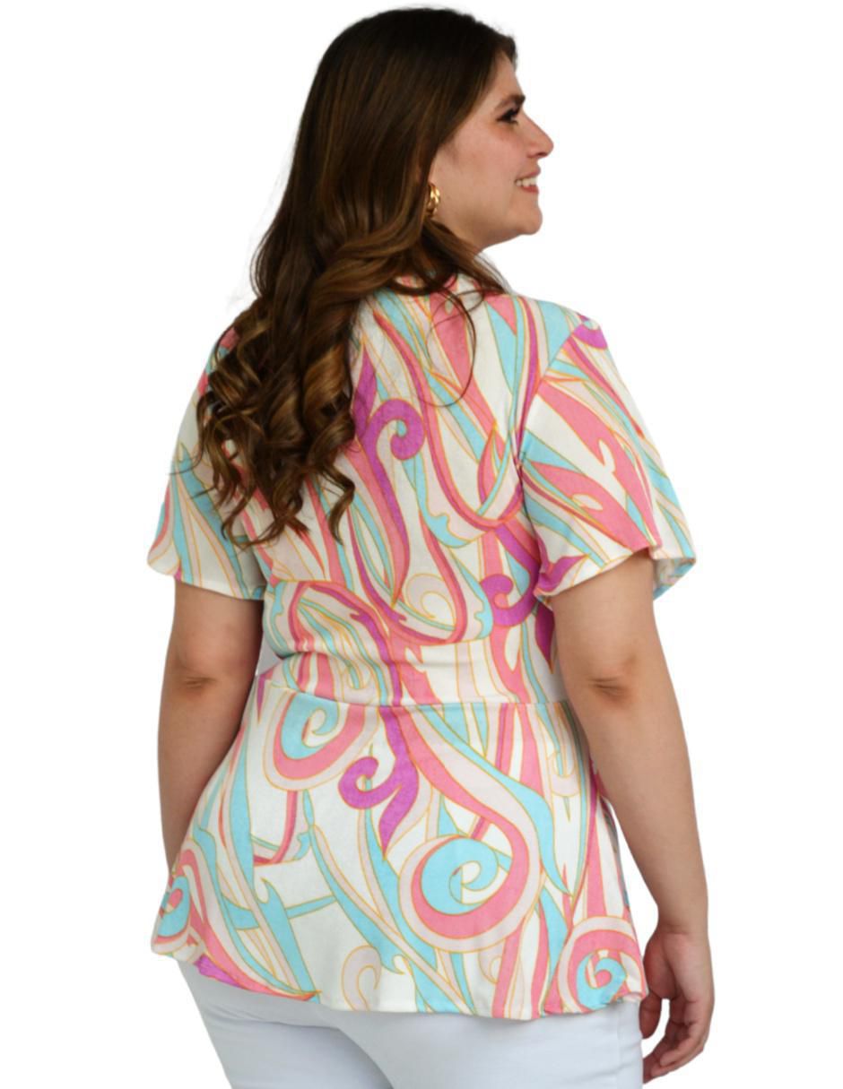 Blusa Roman Fashion manga corta para mujer