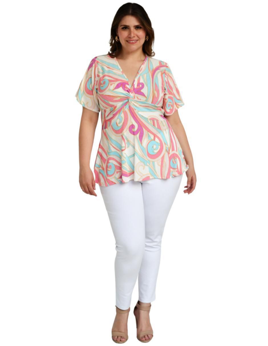 Blusa Roman Fashion manga corta para mujer