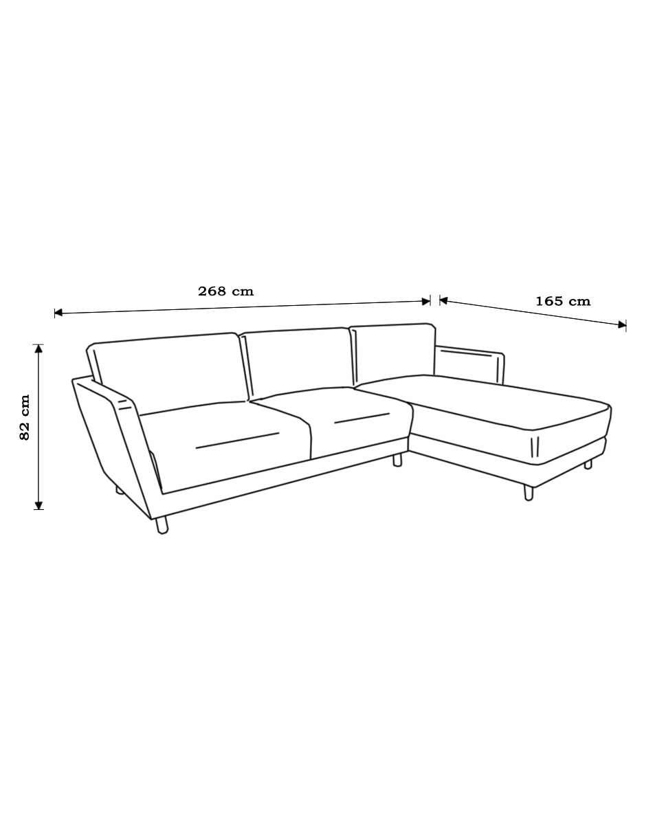 Sala modular derecha Gabite de poliéster