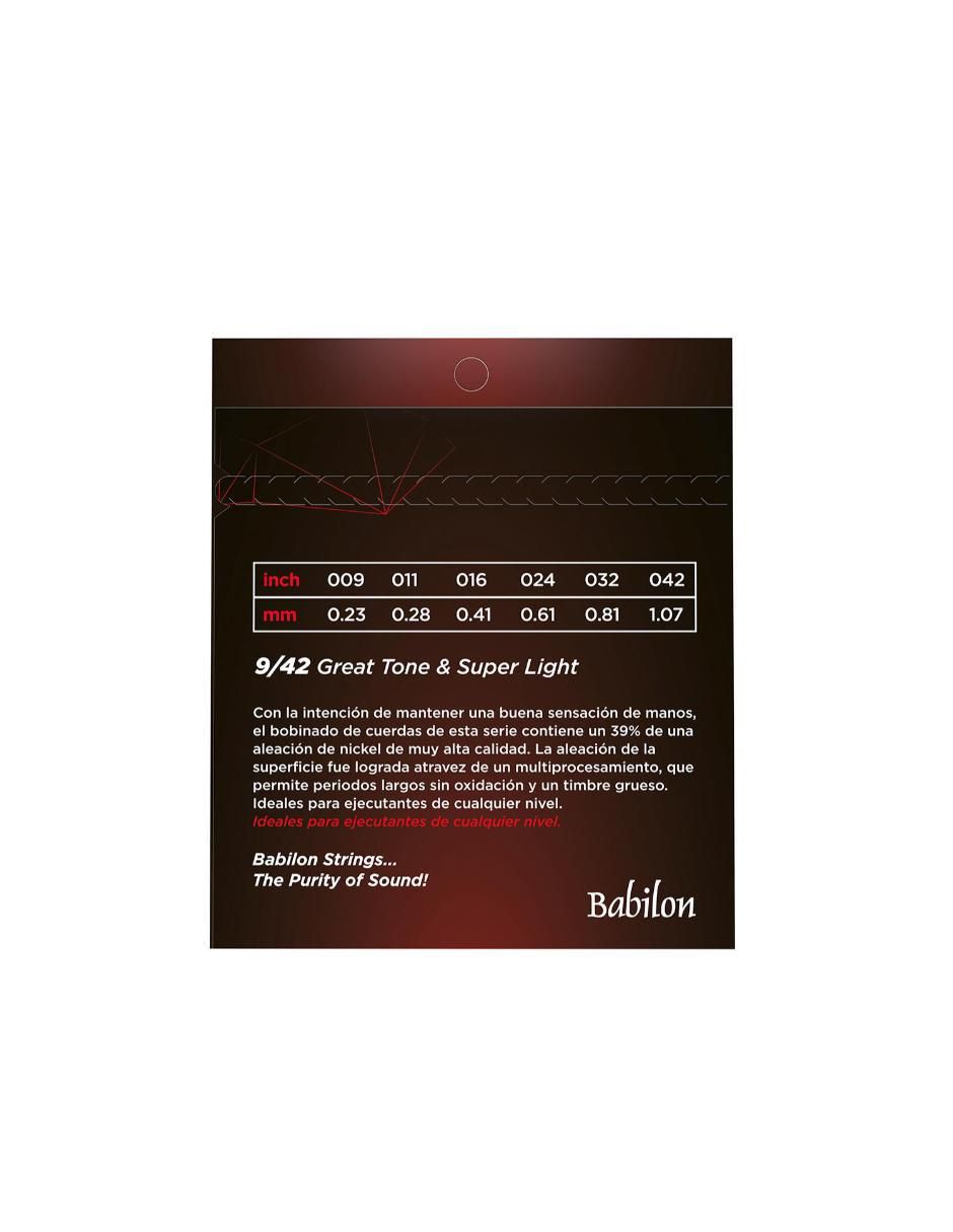 Set cuerdas guitarra eléctrica Babilon PEG30/009