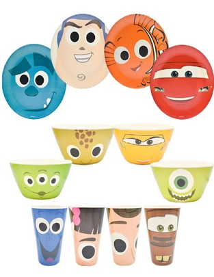 Vajilla infantil disney pixar de mezcla de materiales para 4 personas