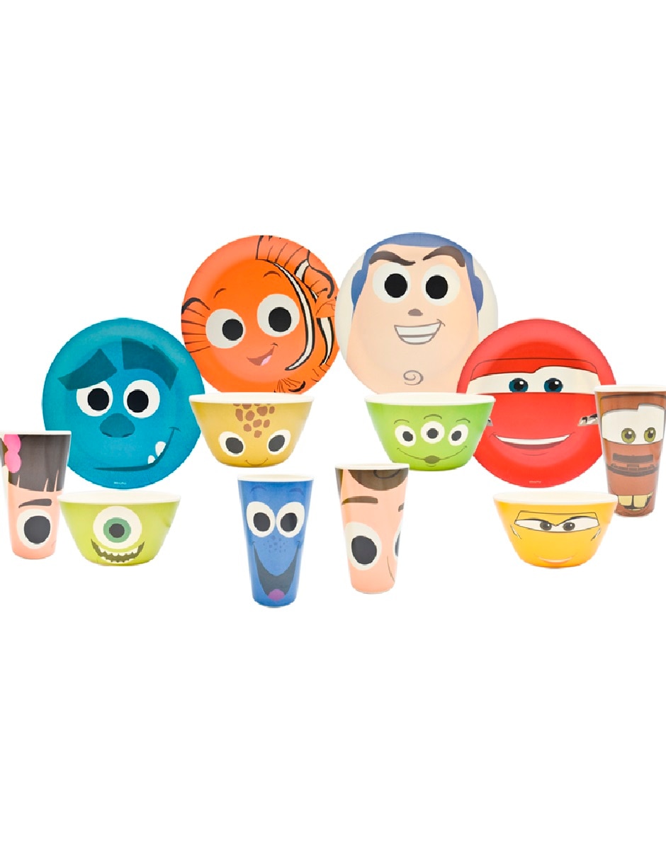 Vajilla infantil disney pixar de mezcla de materiales para 4 personas 3