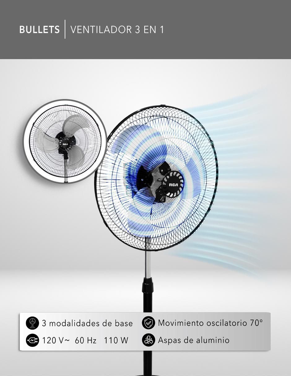 VENTILADOR RC-18B3 3 VELOCI, NEGRO 2