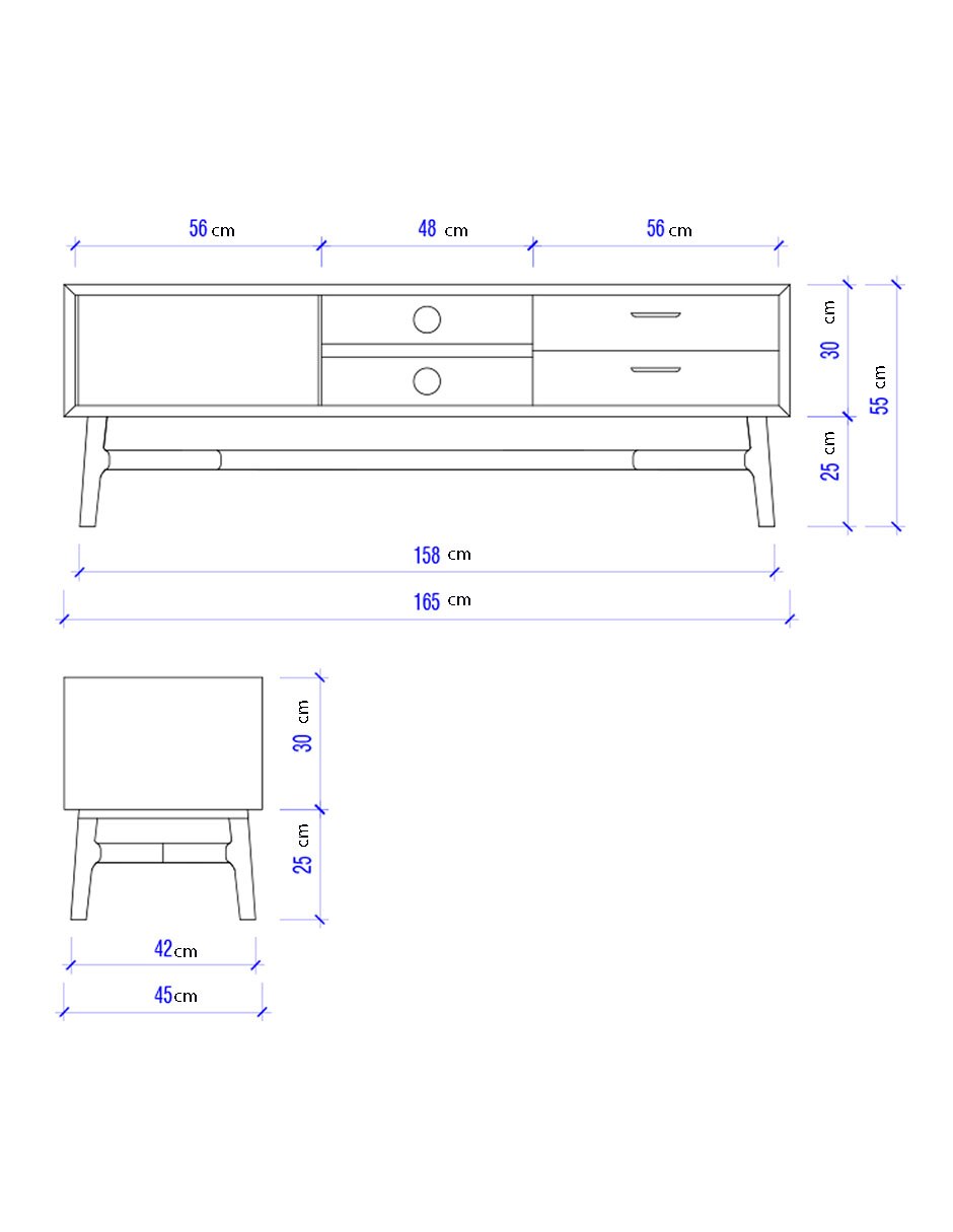Mueble de TV armable Estrada de madera acacia 12