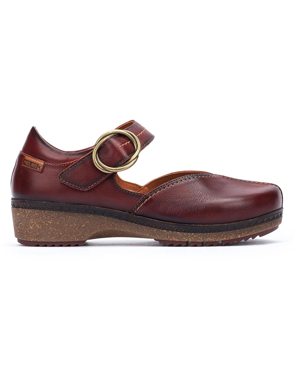Zapatilla de piel granada