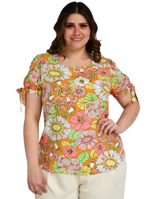 Blusa Roman Fashion manga corta para mujer