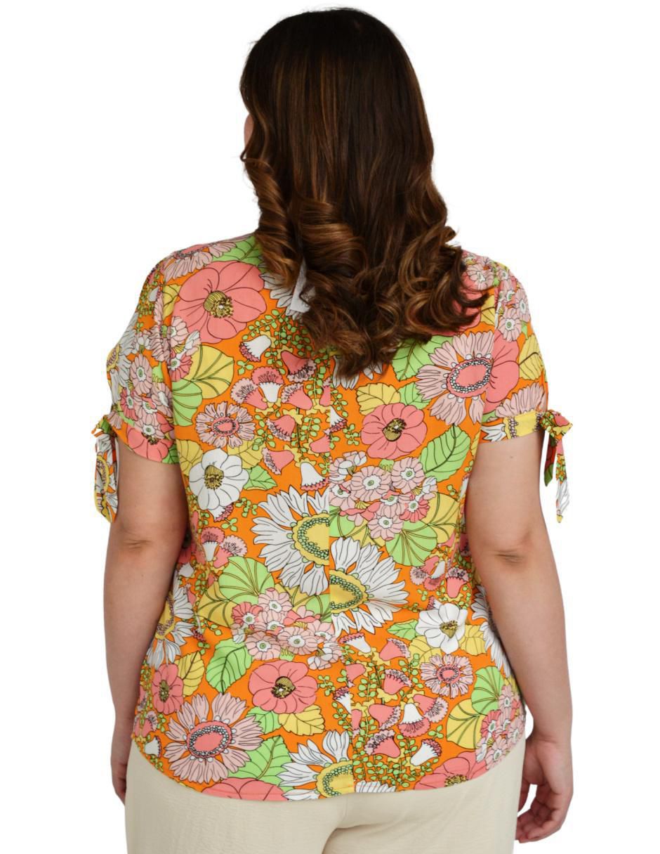 Blusa Roman Fashion manga corta para mujer