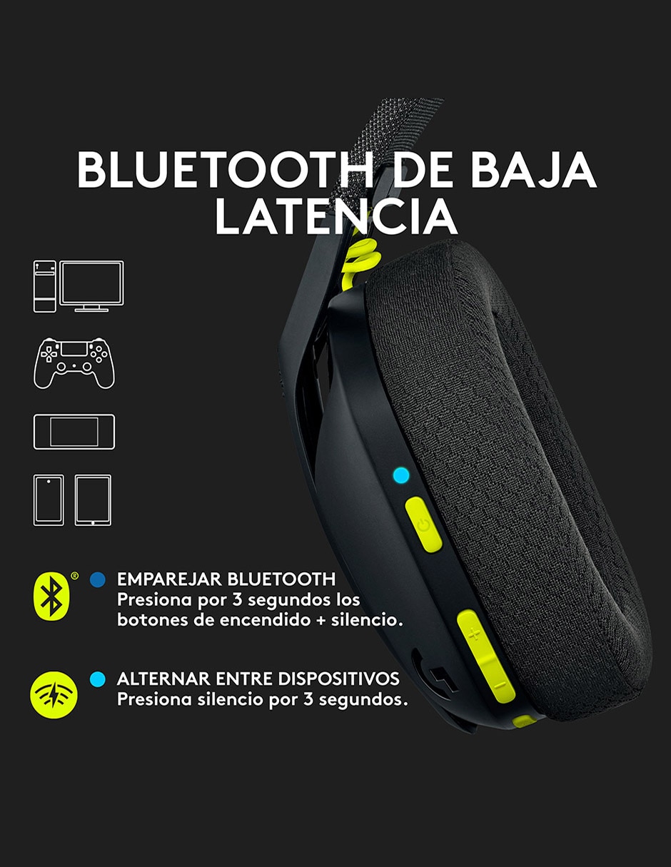 Audífonos gamer Headset Logitech G435 inalámbricos con cancelacion de ruido 4