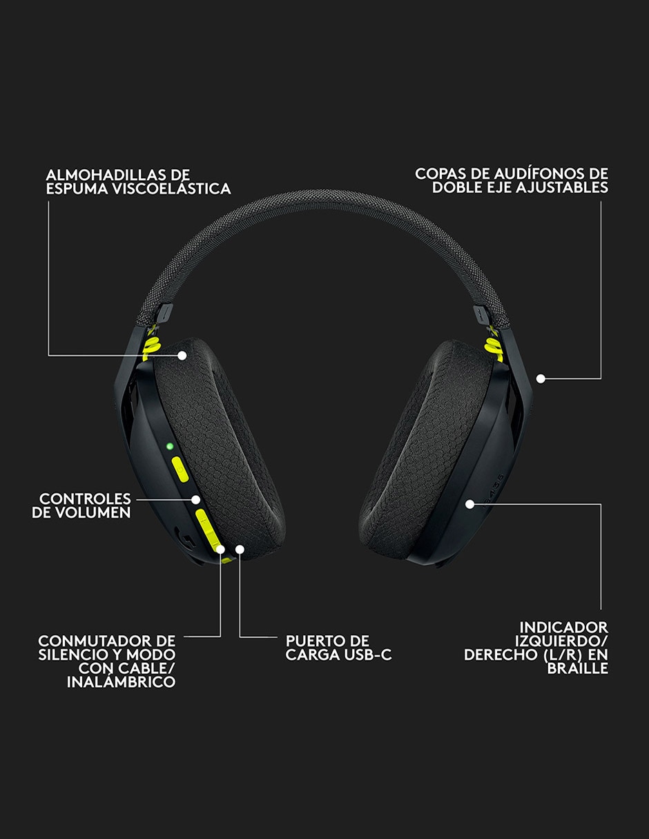 Audífonos gamer Headset Logitech G435 inalámbricos con cancelacion de ruido 8
