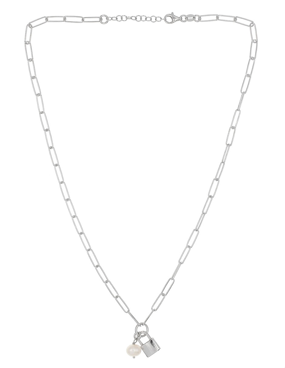 Collar de candado Silvex Spa de plata P 925