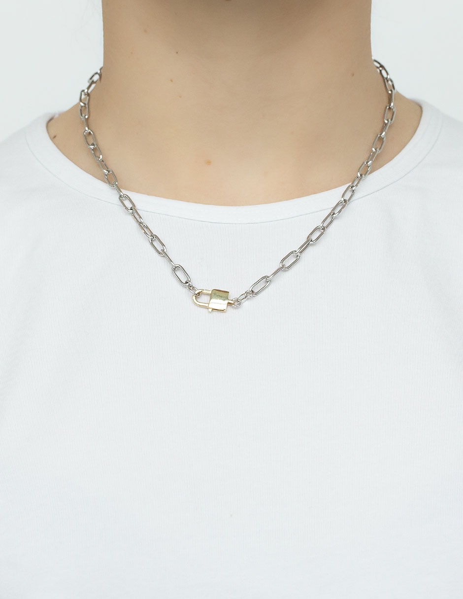 Collar de candado de plata P 925