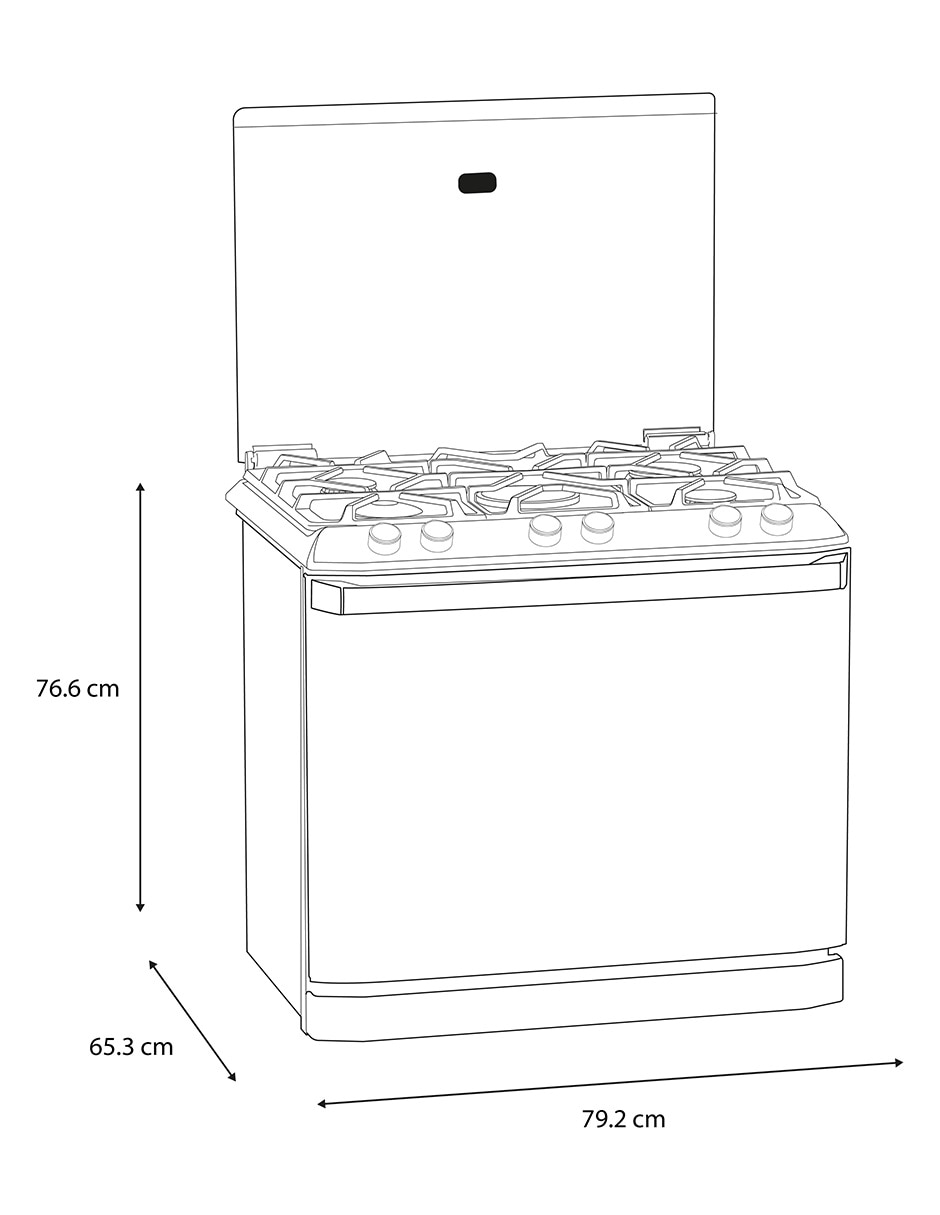 Estufa empotrable a gas lp Ultimate 79.2 cm IO8061GETSS0 de 5 quemadores 12