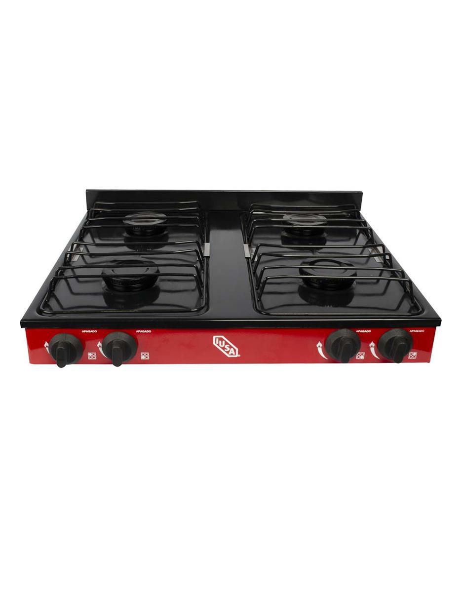 PARRILLA GAS LP 4 QUEMADORES IUS, ROJO 1