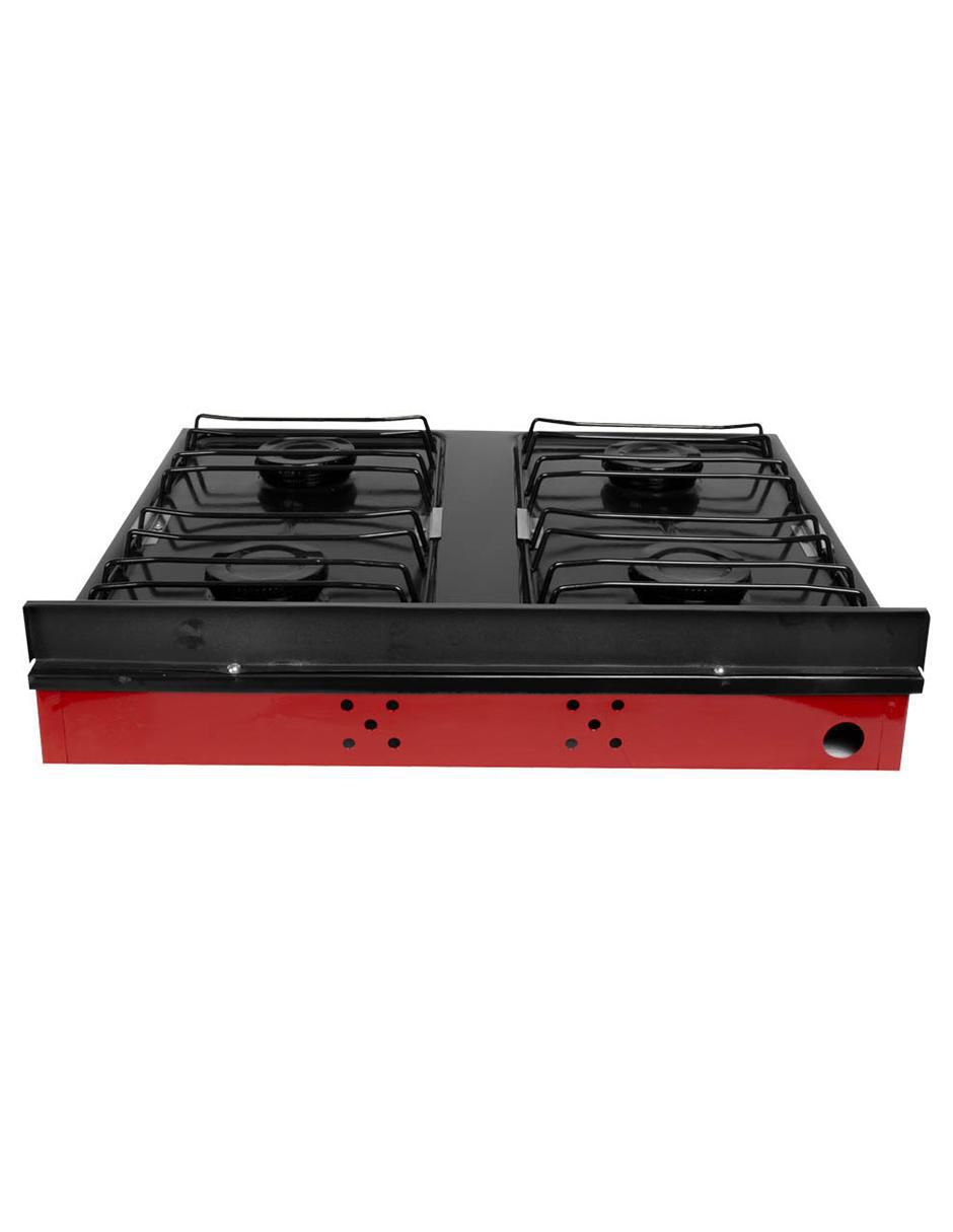 PARRILLA GAS LP 4 QUEMADORES IUS, ROJO 4