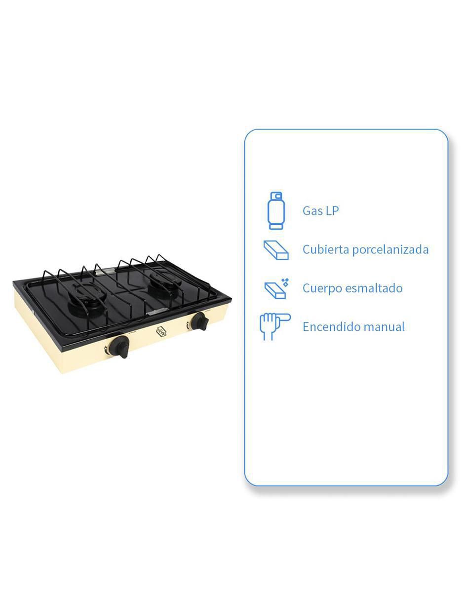 PARRILLA GAS LP 2 QUEMADORES IU, BEIGE 2