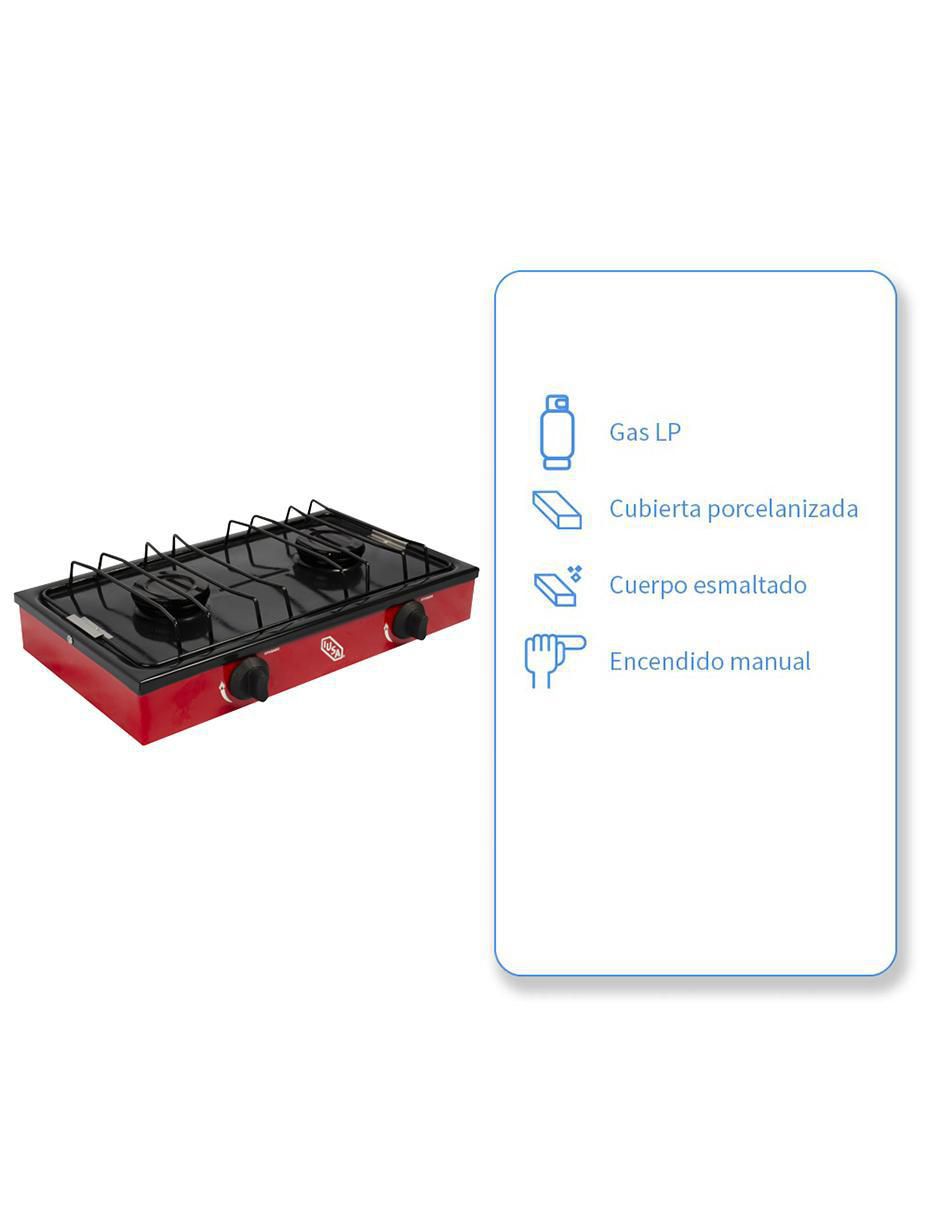 PARRILLA LP 2 QUEMADORES ROJA IU, ROJO
