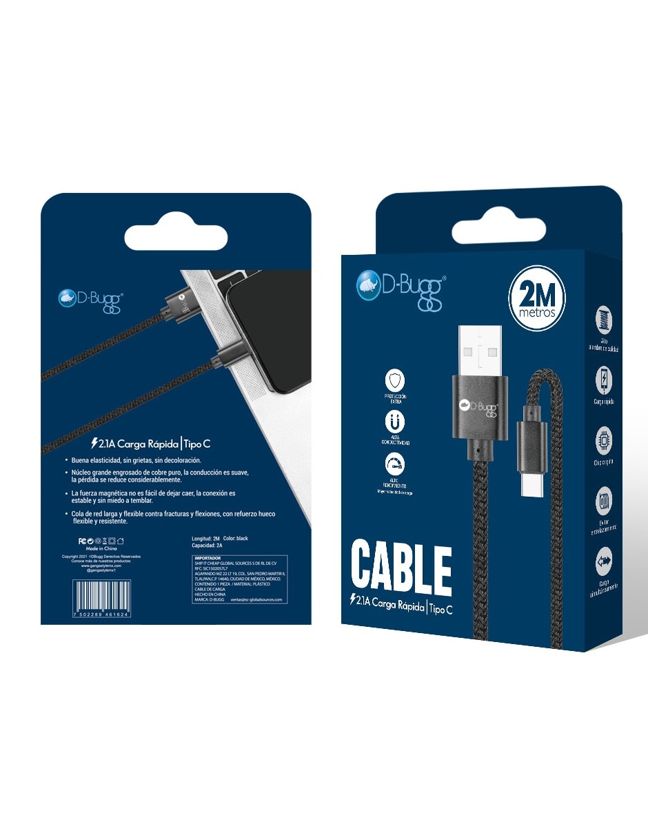 Cable USB C a tipo USB A de 2 m 3