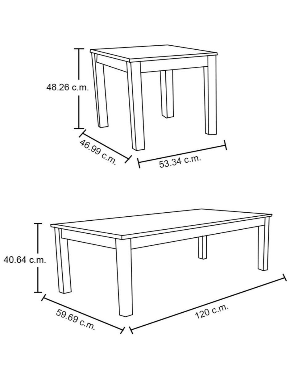 Juego de mesas para áreas múltiples de madera 3 piezas 6