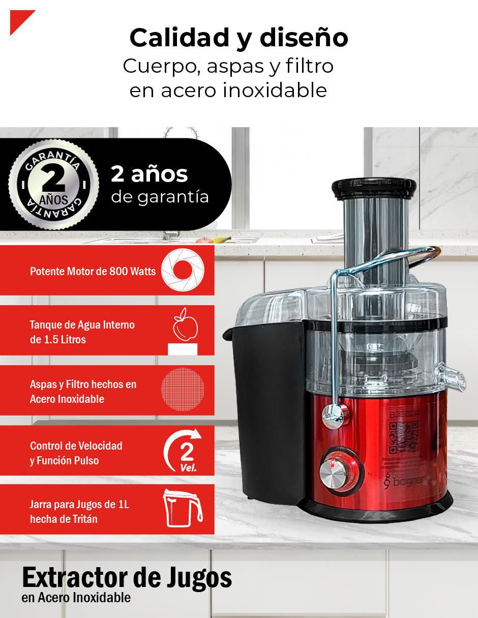 EXTRACTOR BJE02R BOGNER, 40 X 40, ROJO