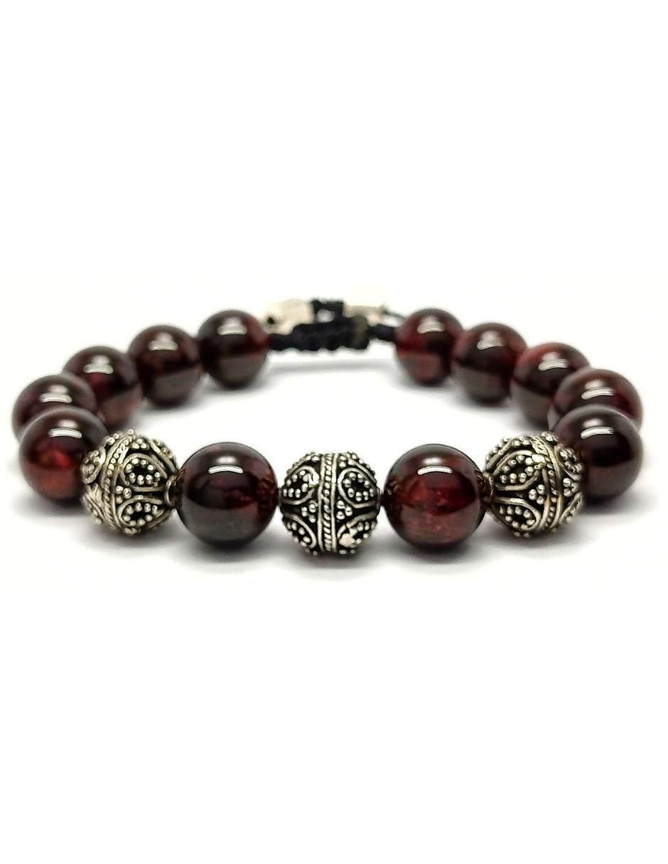 Pulsera de plata con granate Dante Pulsera de plata con granate Dante