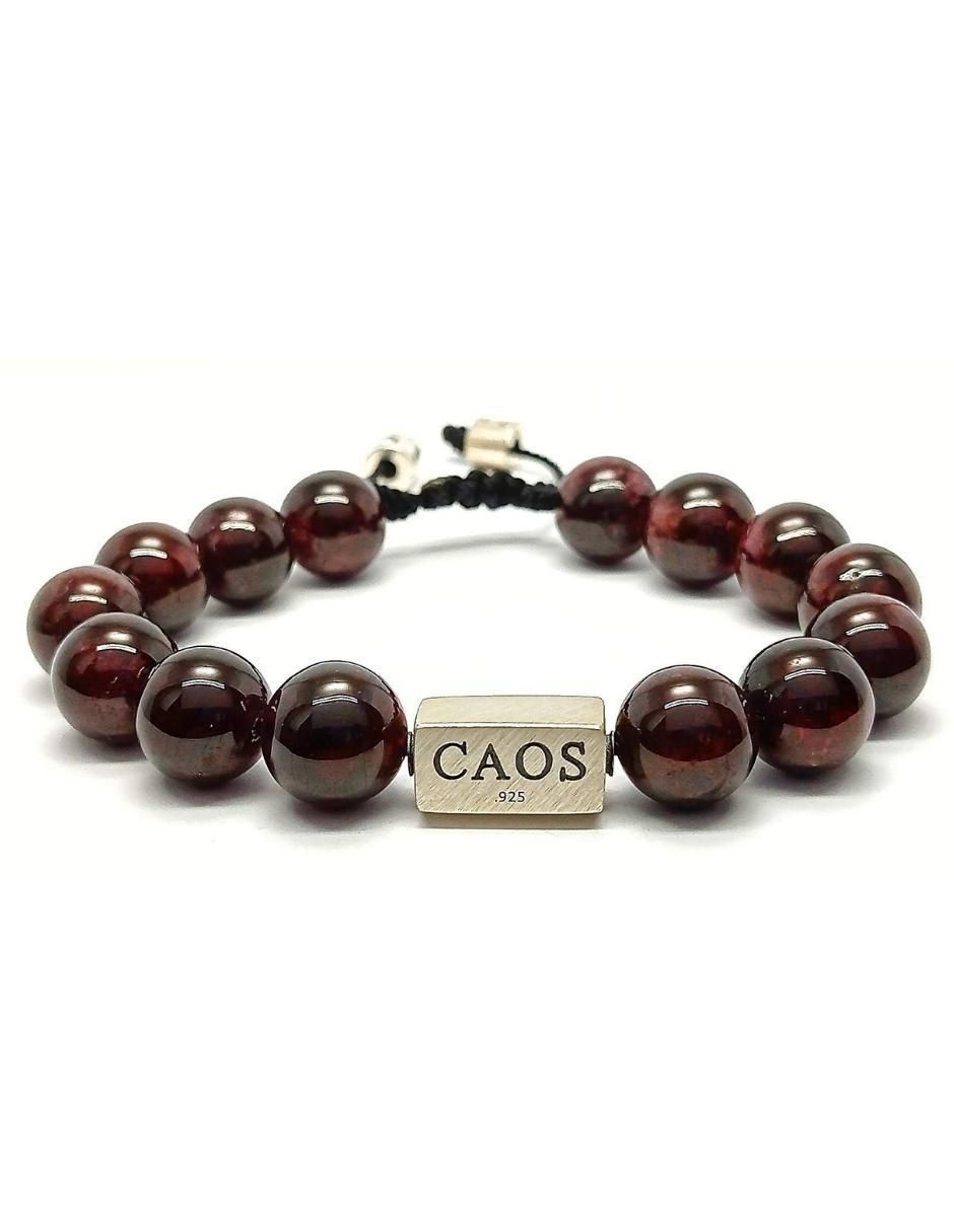 Pulsera de plata con granate Dante