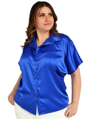 Blusa camisera Roman Fashion manga corta para mujer