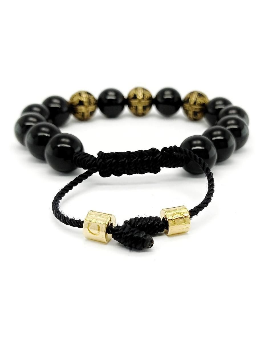 Pulsera con ónix 18 k Baalam 12Mm 3