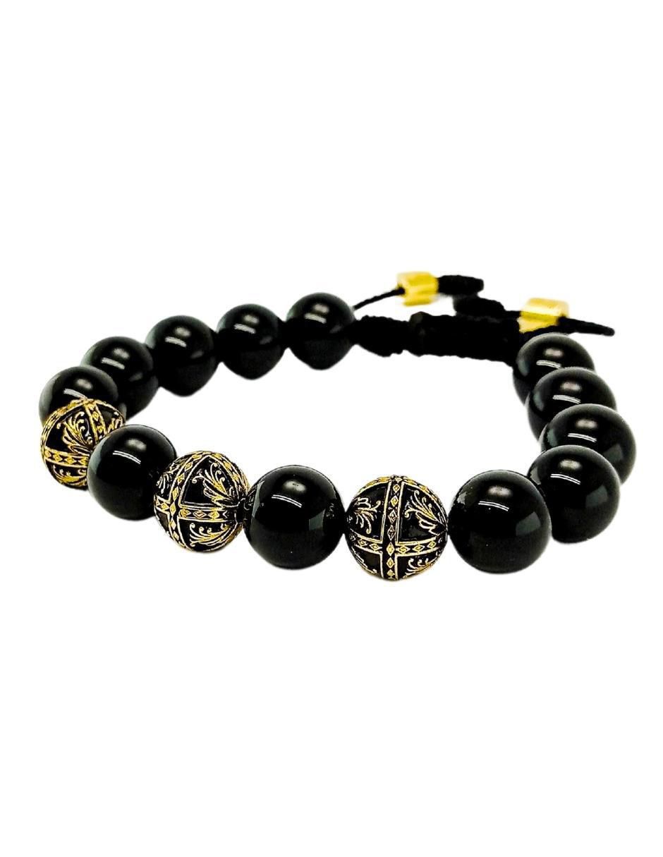 Pulsera con ónix 18 k Baalam 12Mm 4
