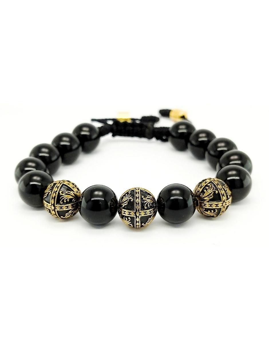 Pulsera con ónix 18 k Baalam 12Mm