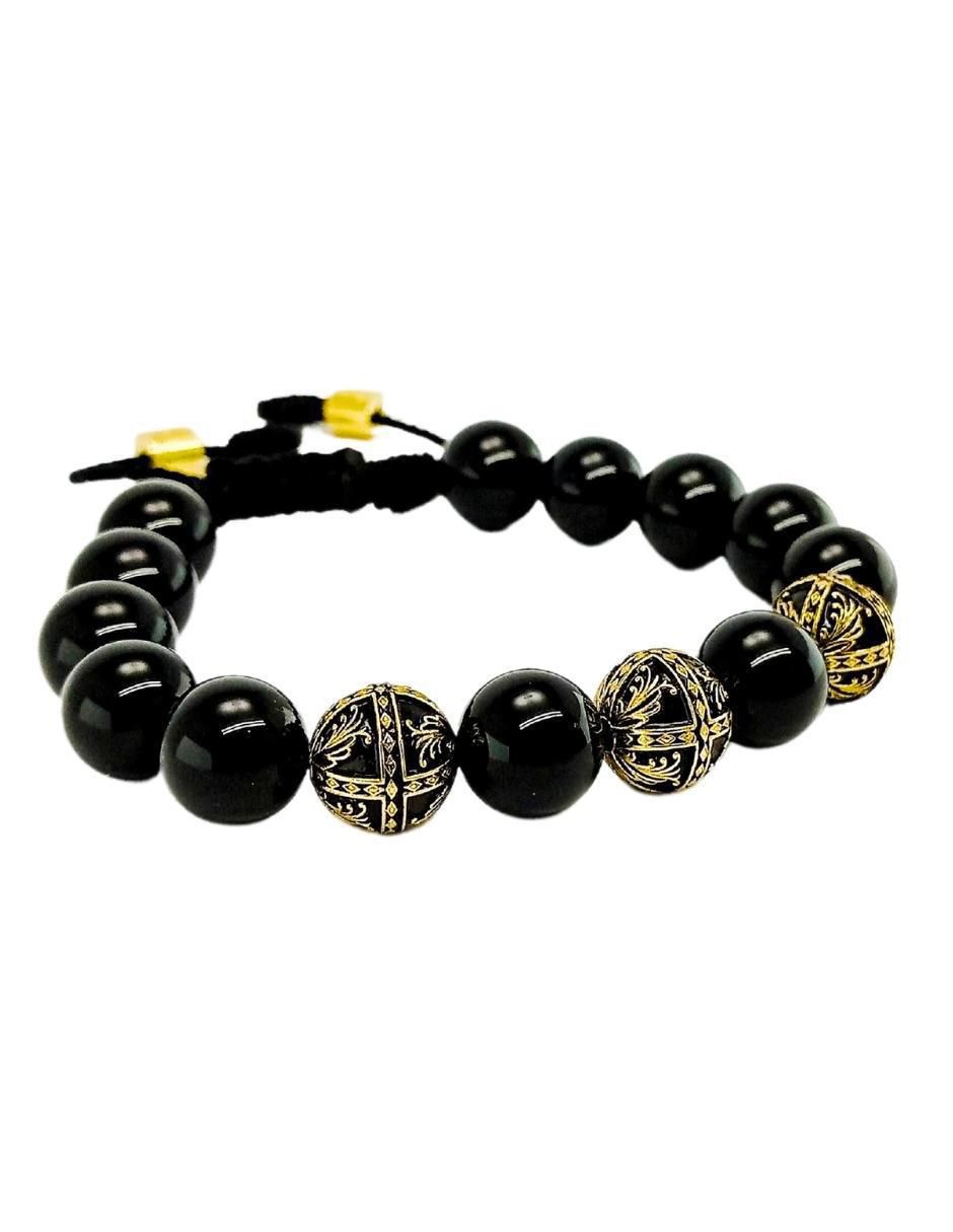 Pulsera con ónix 18 k Baalam 12Mm 3