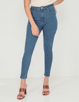 Jeans skinny corte cintura para mujer Jeans skinny corte cintura para mujer