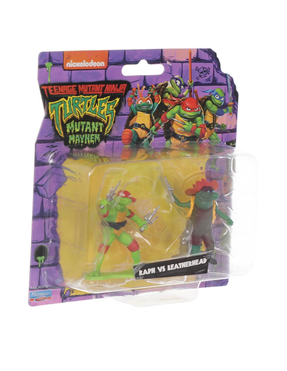 Set figuras acción articulada Tortugas Ninja Raph vs Leatherhead 2