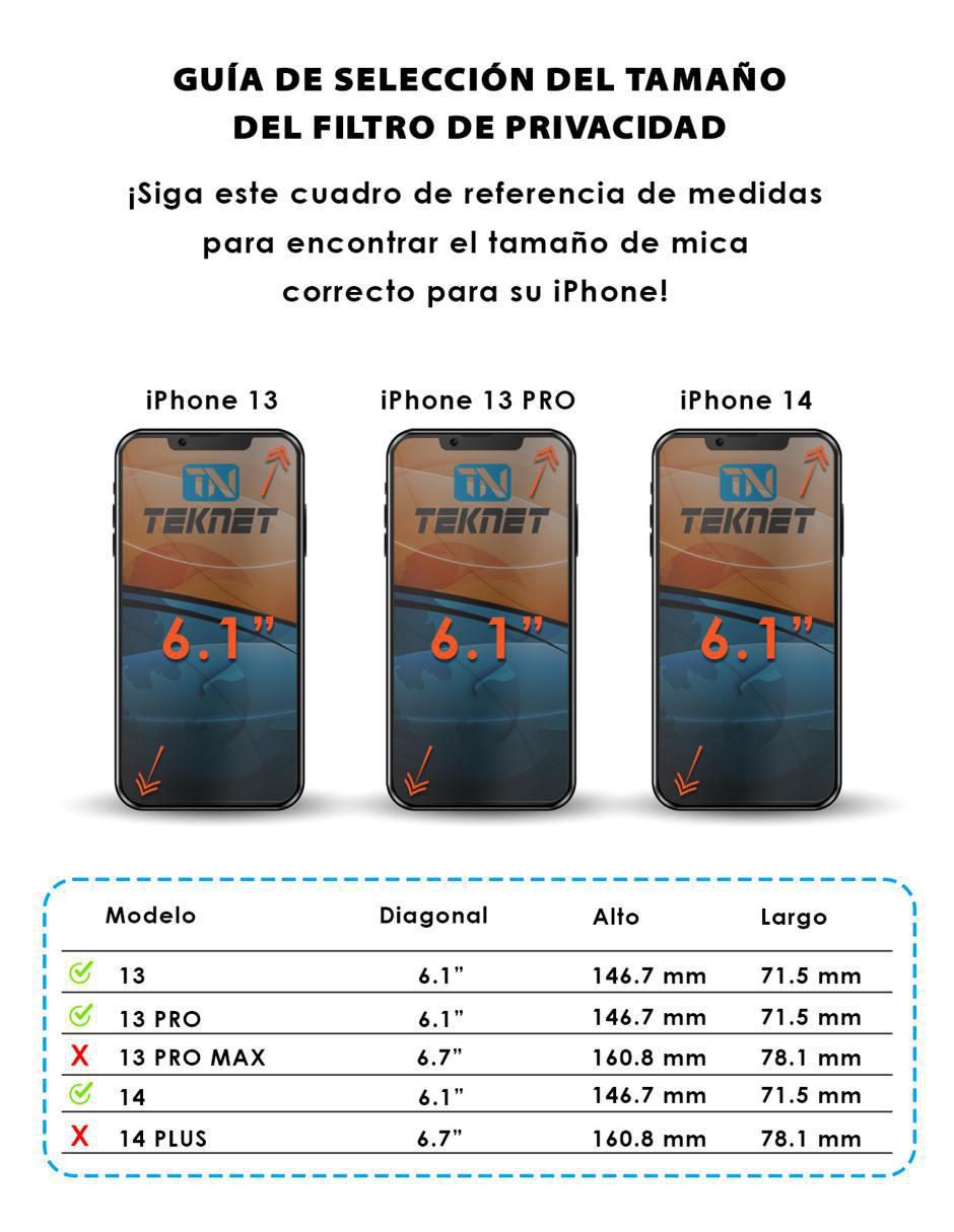 Mica celular iPhone 14, iPhone 13, iPhone 13 Pro de cristal templado