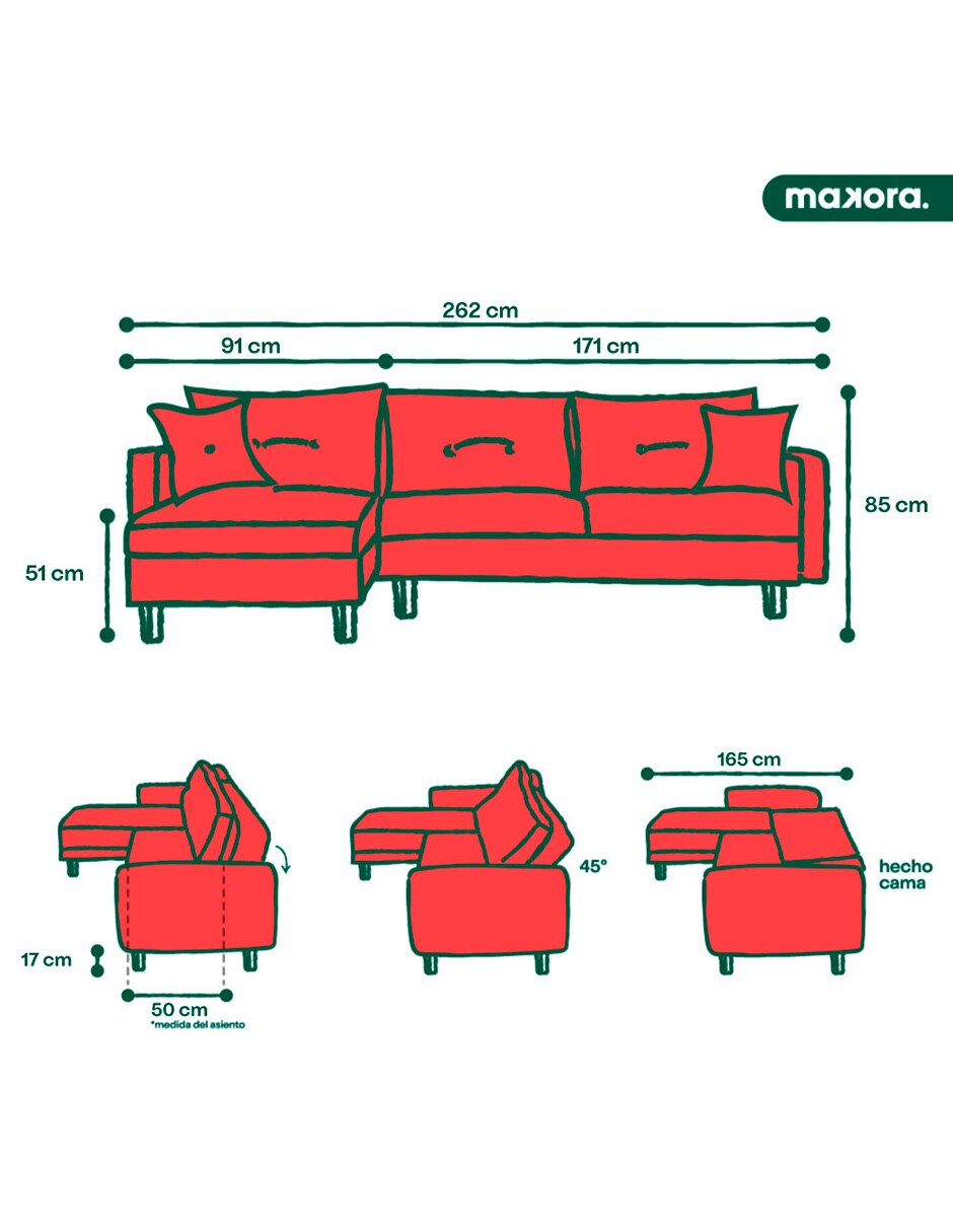 Sala modular de velvet 8