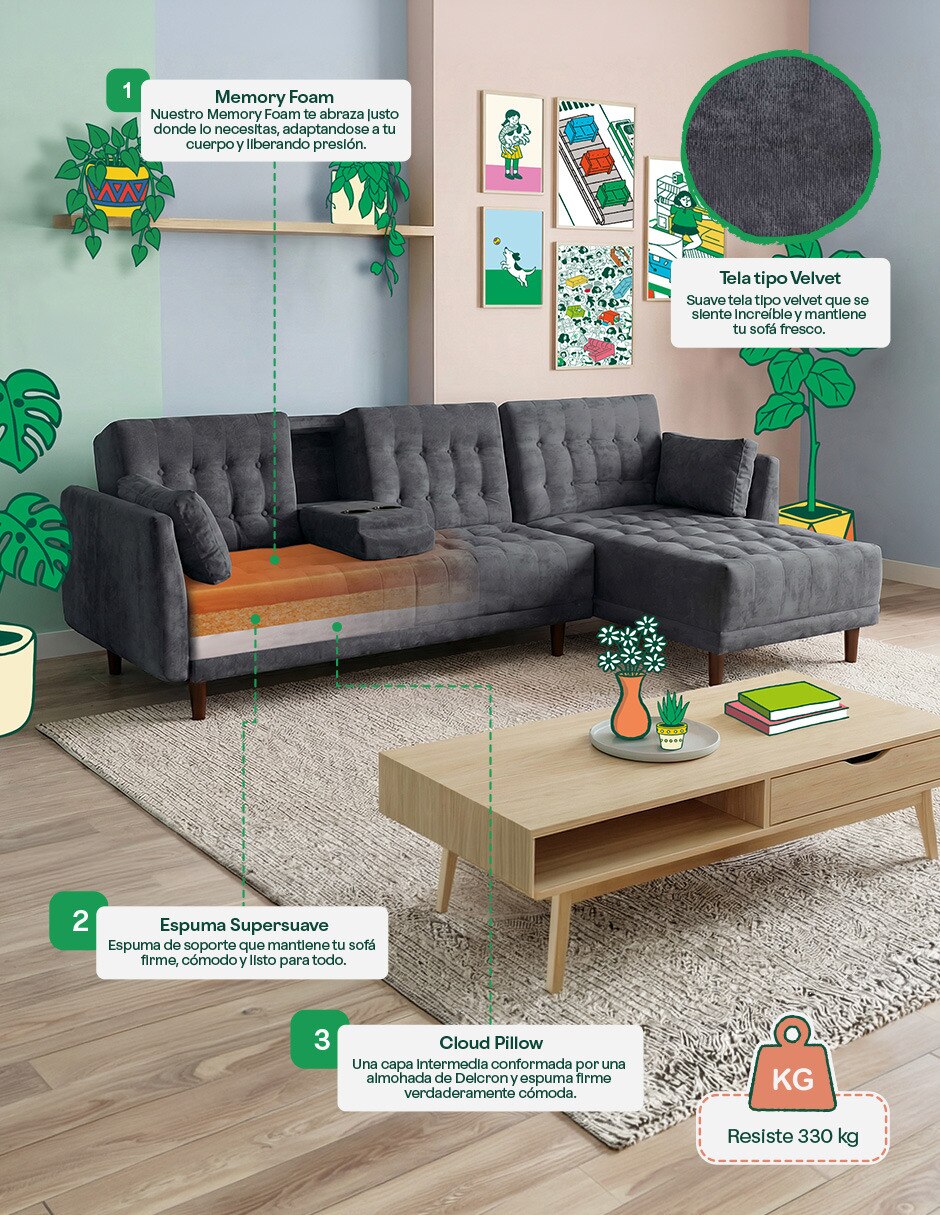 Sala modular de velvet 7