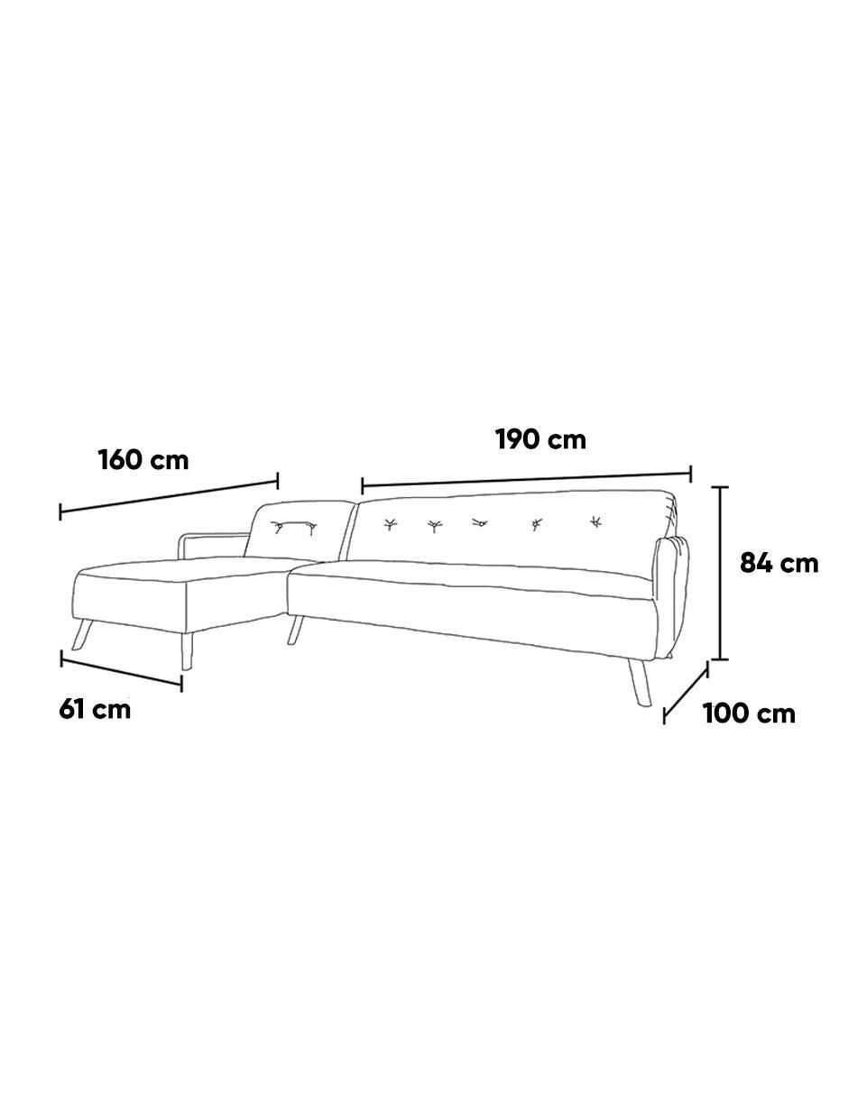 Chaise lounge Ariel de tela 16