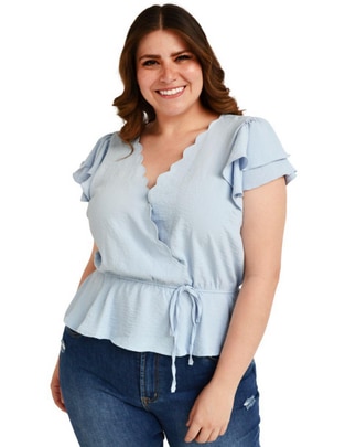 Blusa Roman Fashion manga corta para mujer
