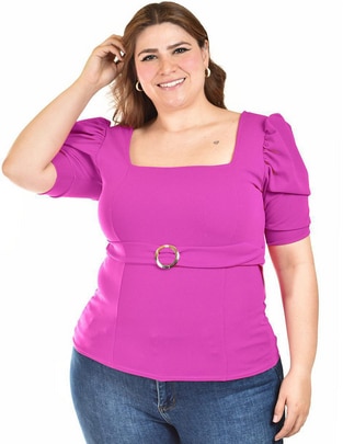 Blusa Roman Fashion manga corta para mujer