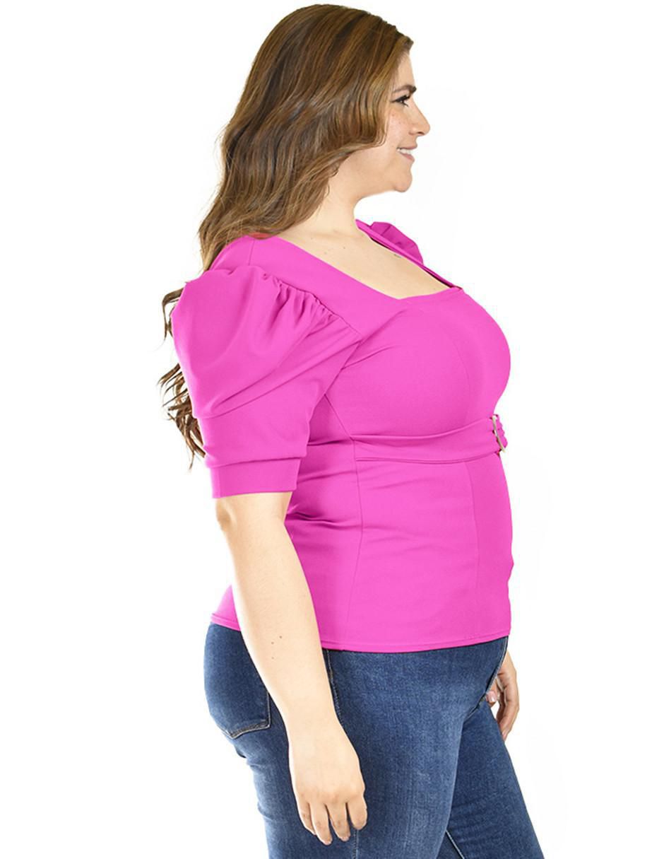 Blusa Roman Fashion manga corta para mujer
